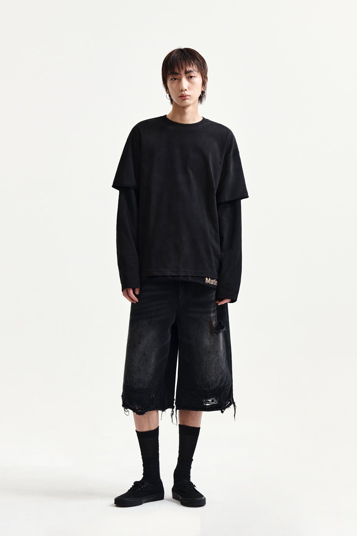 Matin Kim - Spray Effect Layered Top (Black) product image 9 | TRAB K-Fashion Australia