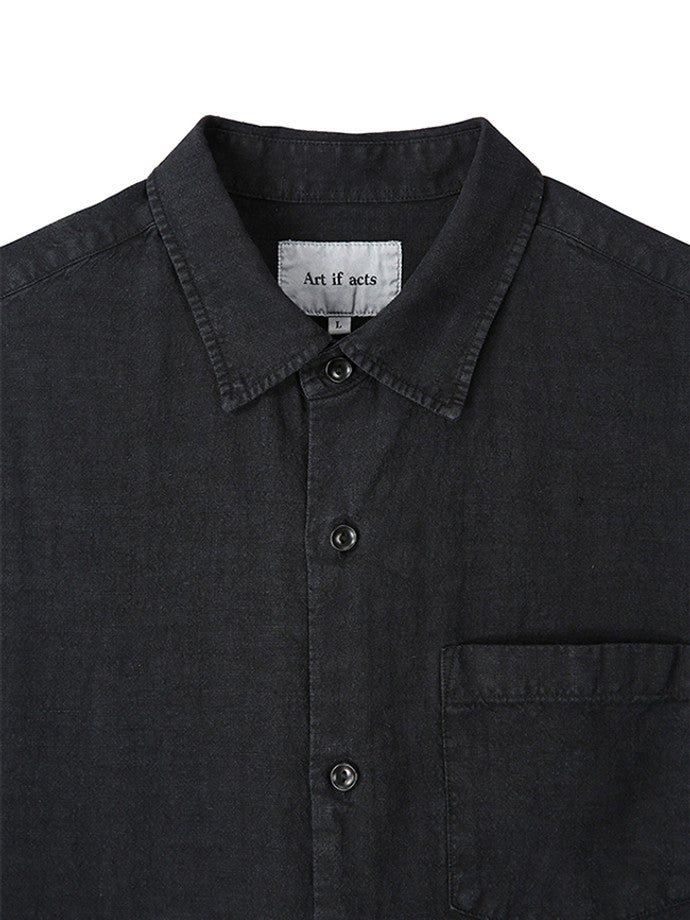 Art if acts - Washed Linen Shirt (Black) product image 7 | TRAB K-Fashion Australia