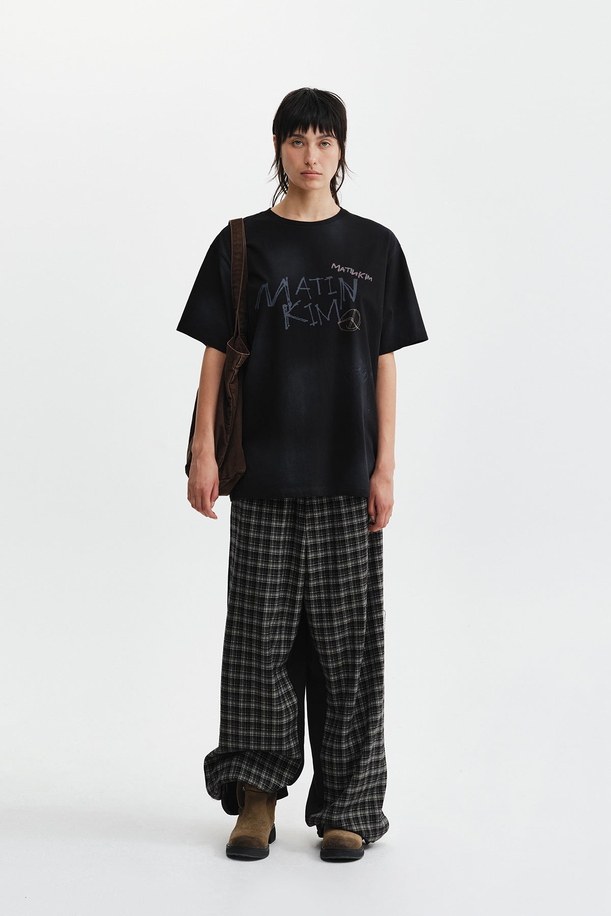 Matin Kim - Check Mix Jersey Pants (Black) product image 6 | TRAB K-Fashion Australia