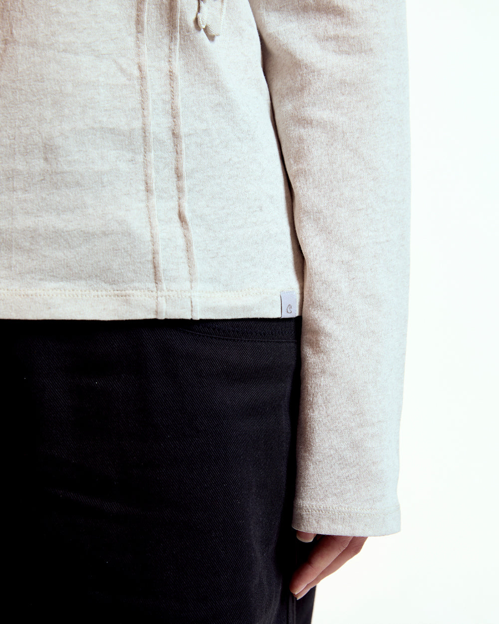 Coyseio - Double Ruffle Long Sleeve (Oatmeal) product image 8 | TRAB K-Fashion Australia