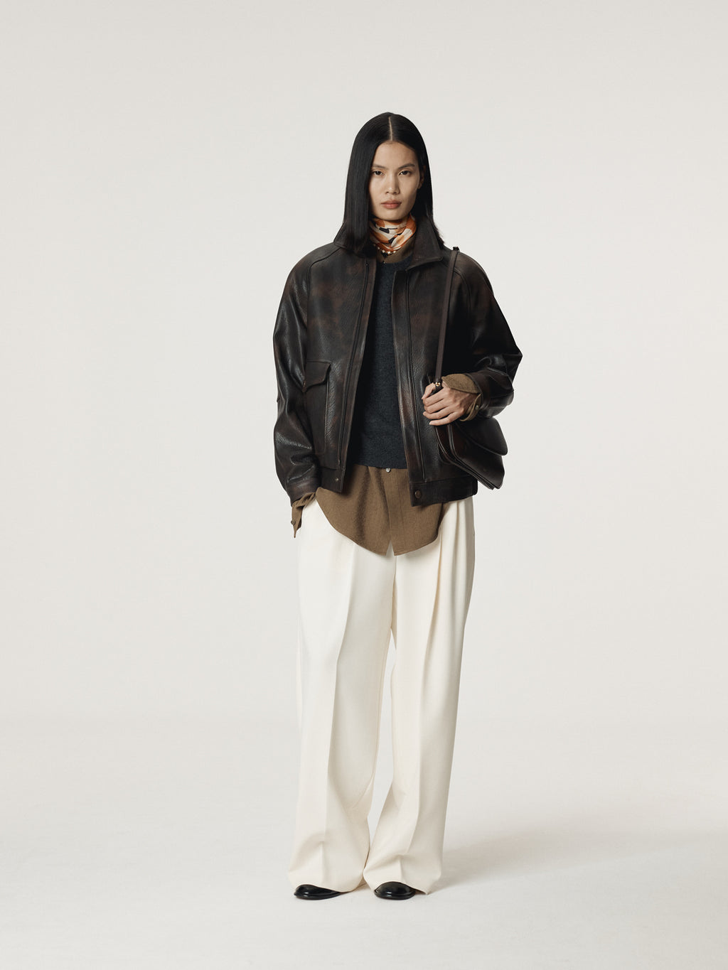 Recto - Oversized Shearing Leather Jumper (Vintage Brown) product image 3 | TRAB K-Fashion Australia