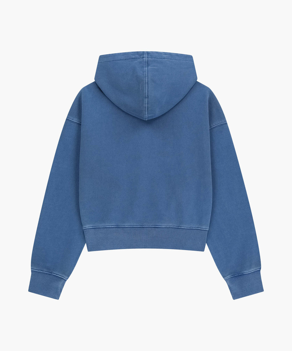 Marithe & Francois Girbaud - Shadow Classic Logo Dyeing Crop Hoodie (Blue) product image 6 | TRAB K-Fashion Australia