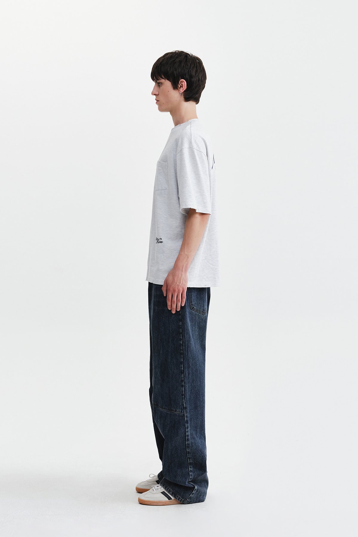 Matin Kim - Curved Seam Straight Denim Pants (Blue) product image 8 | TRAB K-Fashion Australia