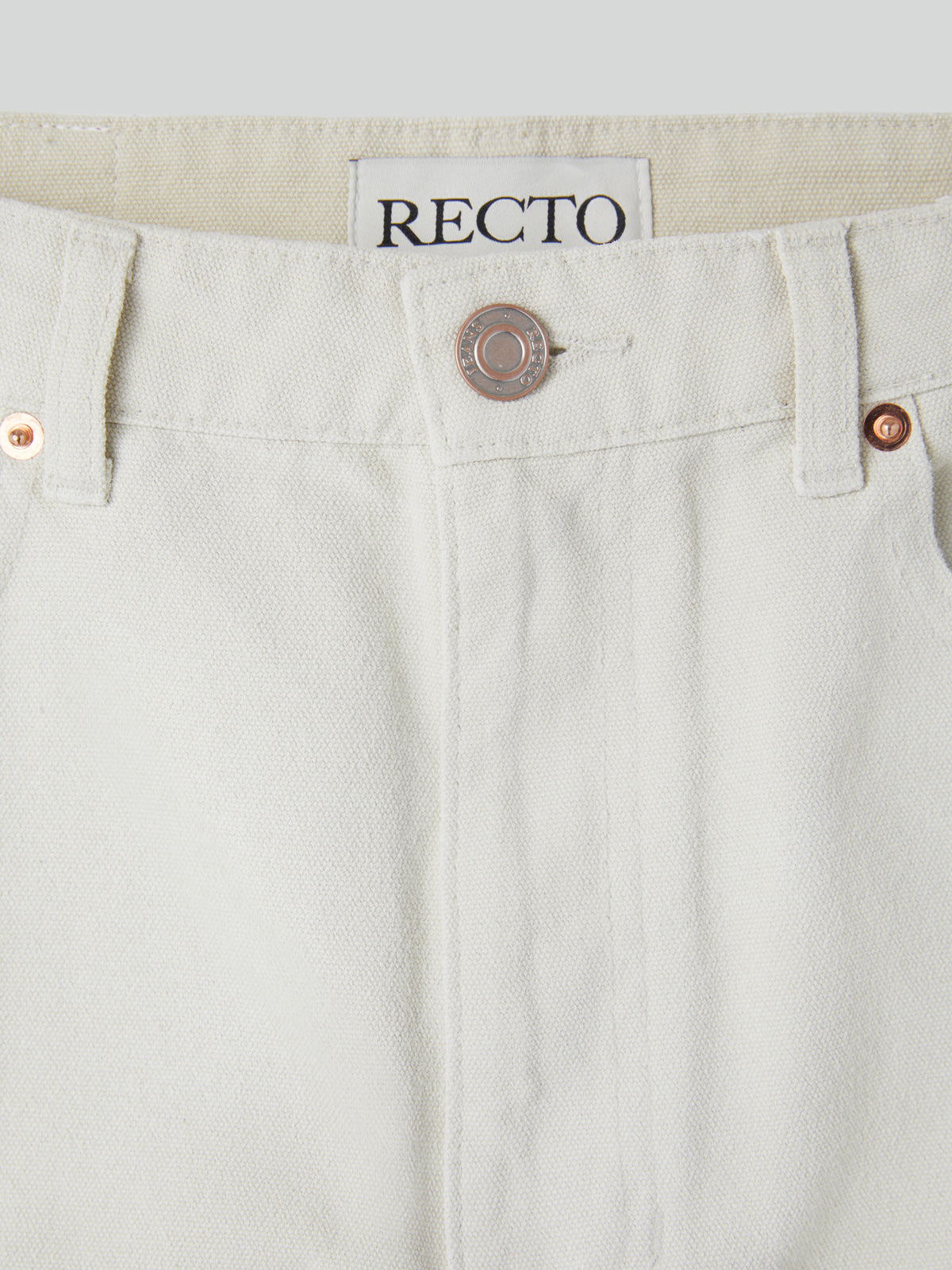 Recto - Painted Detail Curved Denim Pants (Ecru) product image 7 | TRAB K-Fashion Australia