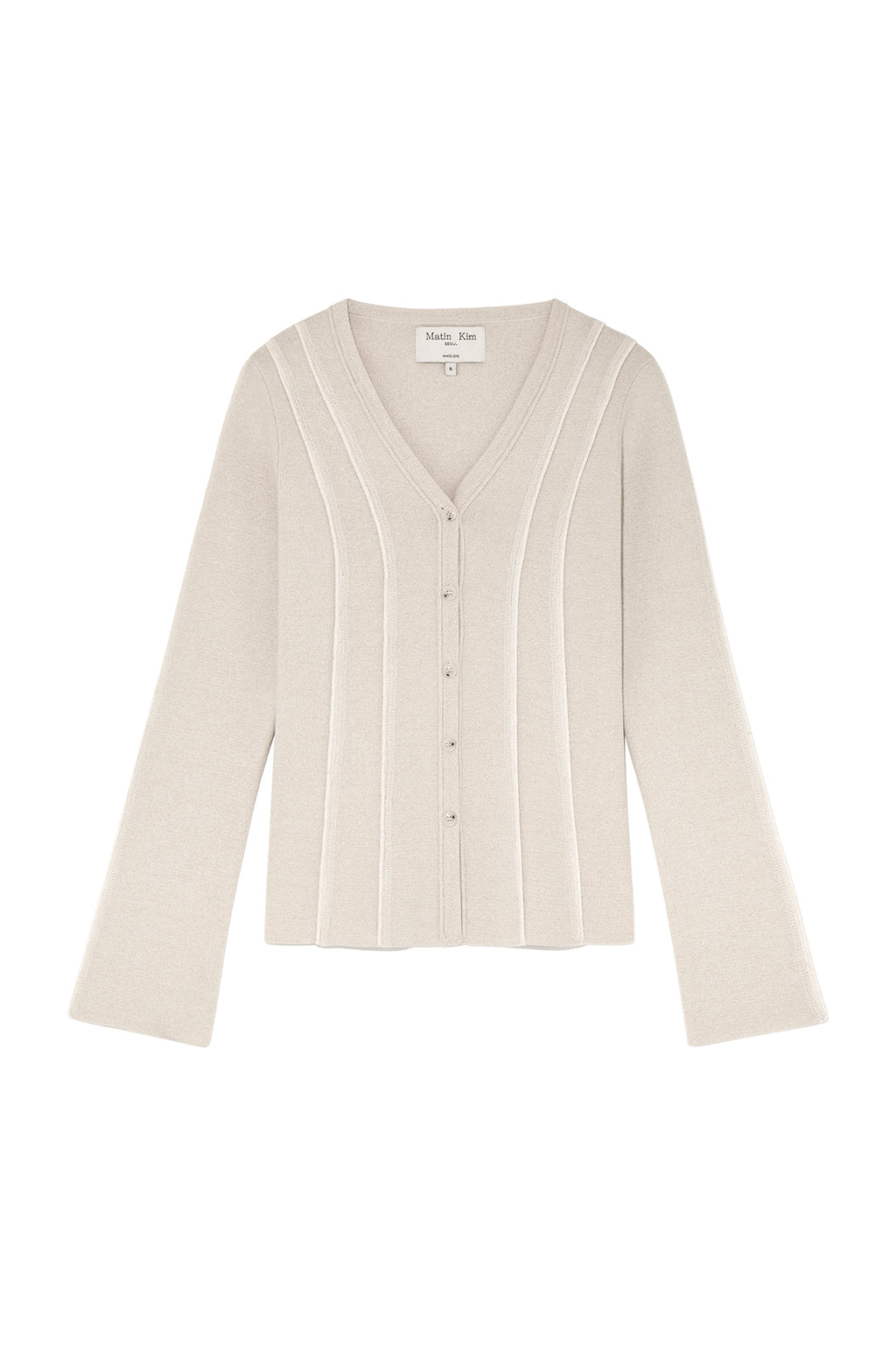 Matin Kim - Cut Line Slim Cardigan (Beige) product image 1 | TRAB K-Fashion Australia