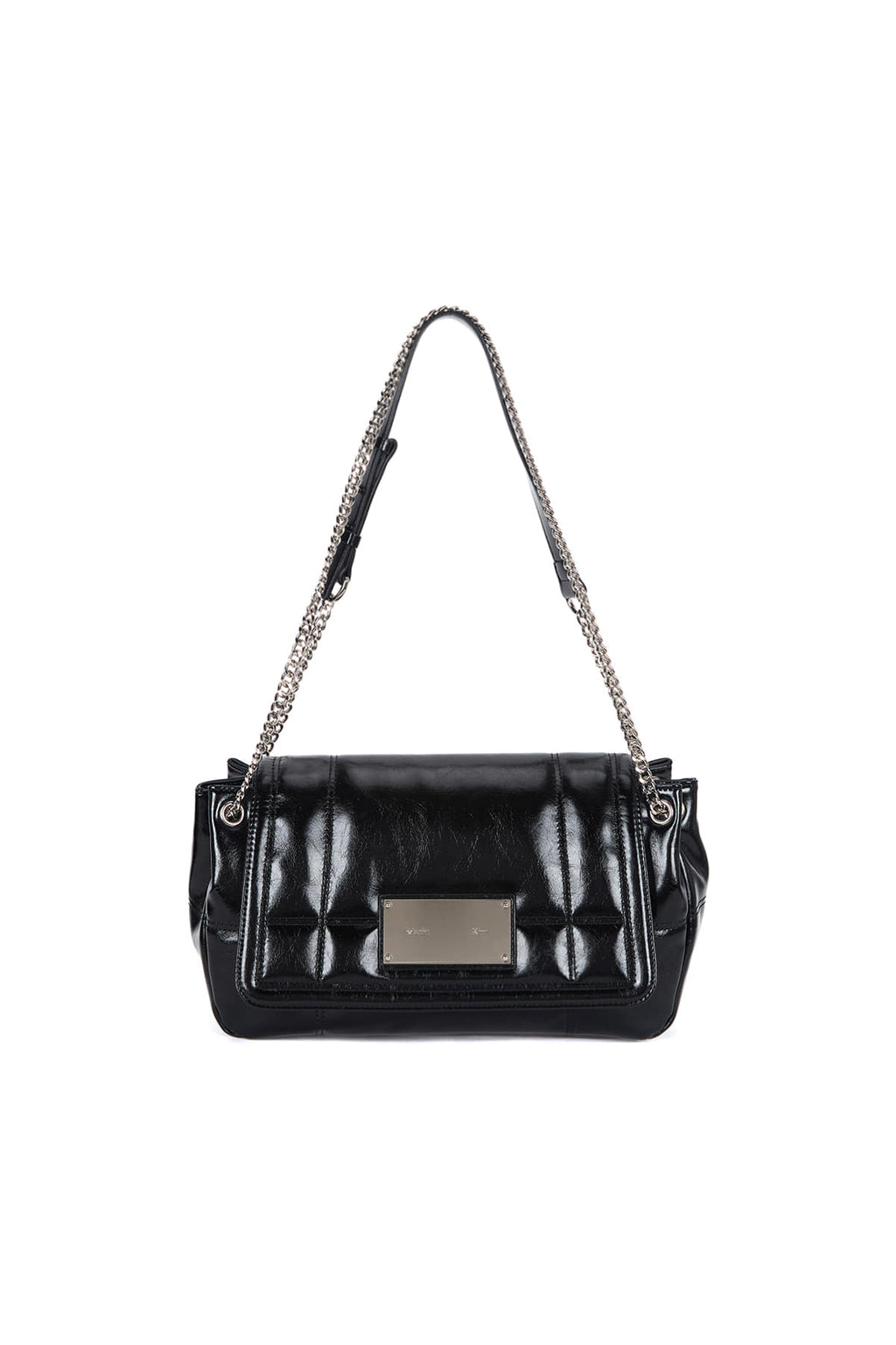 Matin Kim - Glossy Quilting Medium Chain Bag (Black) product image 1 | TRAB K-Fashion Australia