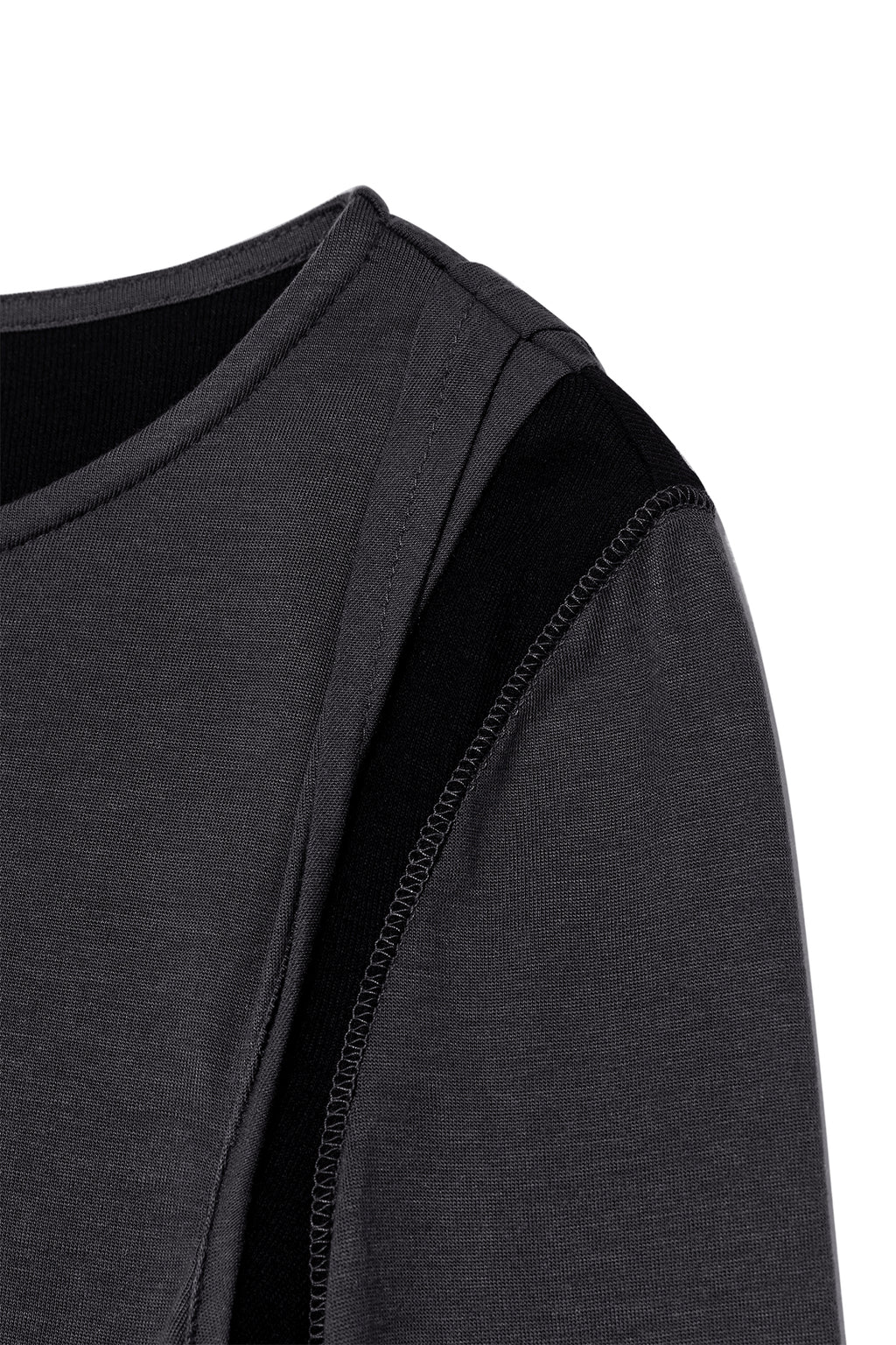 Matin Kim - Turn Up Detail Layered Top (Charcoal) product image 3 | TRAB K-Fashion Australia