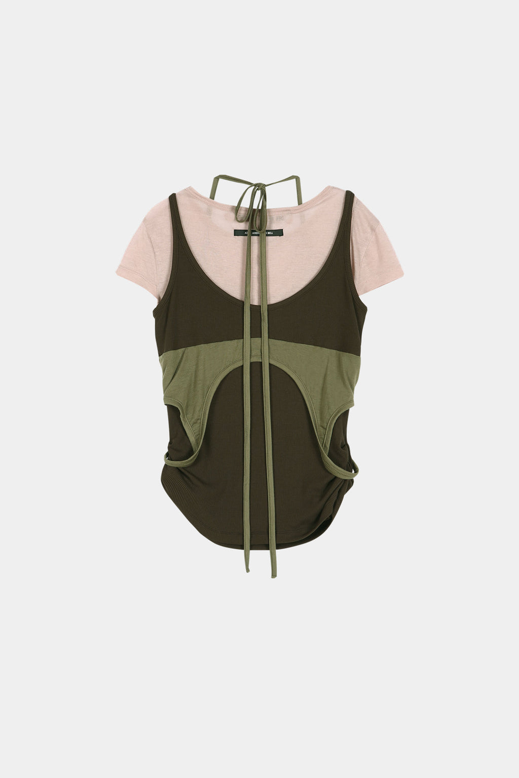 Andersson Bell - [Pre-Order – Ships June 24] Upside-Down Layered T-Shirt (Pink/Brown) product image 11 | TRAB K-Fashion Australia