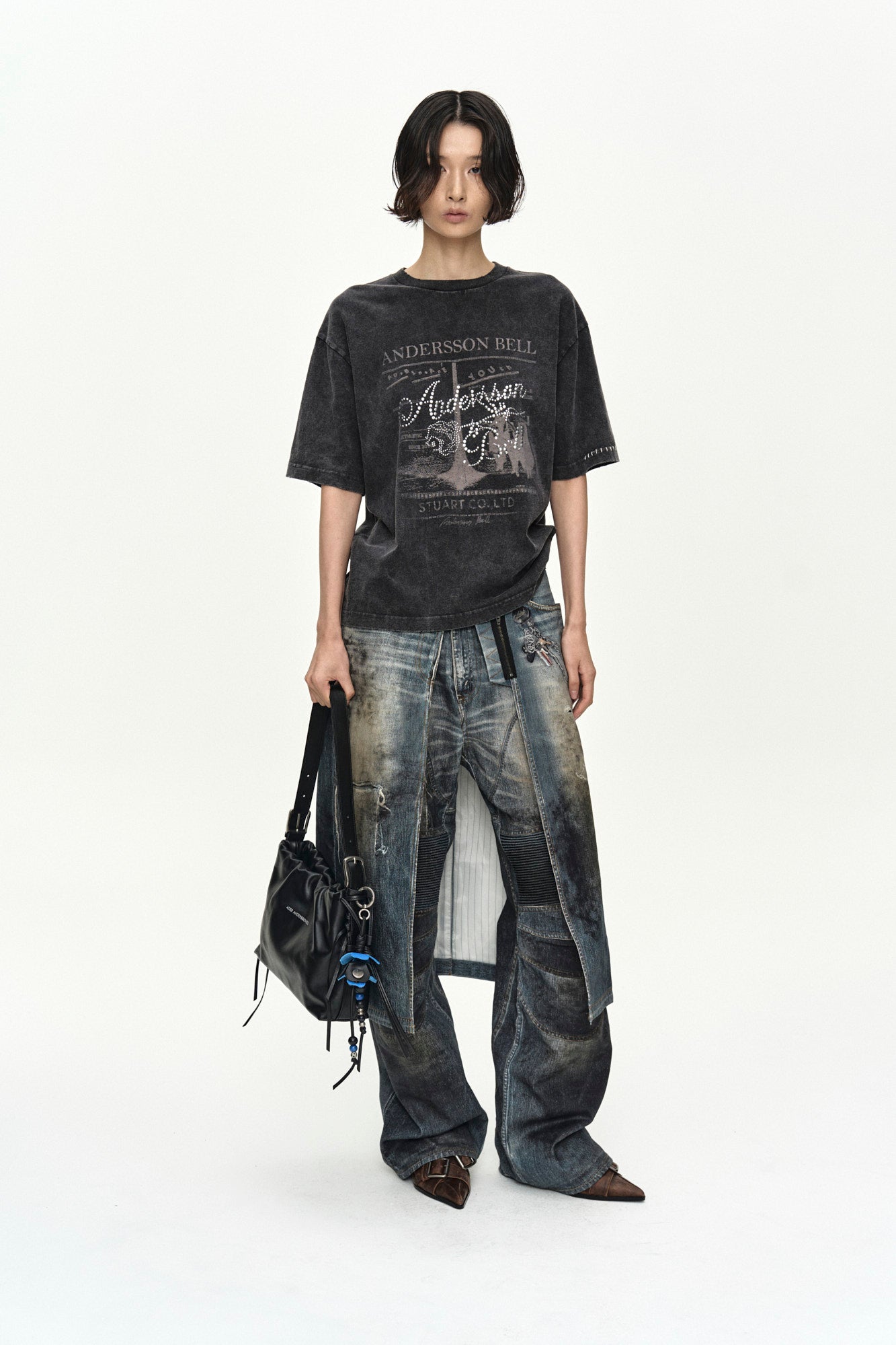 Andersson Bell - Rosie Hot-Fix Printed T-Shirt (Charcoal) product image 6 | TRAB K-Fashion Australia