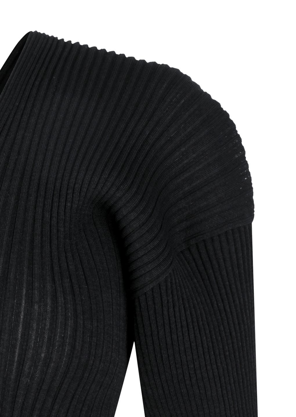 Amomento - Pleats V-neck Knit Blouse (Black) product image 5 | TRAB K-Fashion Australia