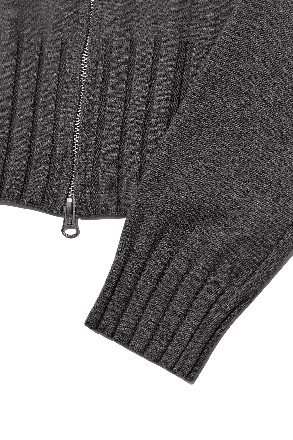 Matin Kim - Round Neck Zip Up Crop Cardigan (Charcoal) product image 5 | TRAB K-Fashion Australia
