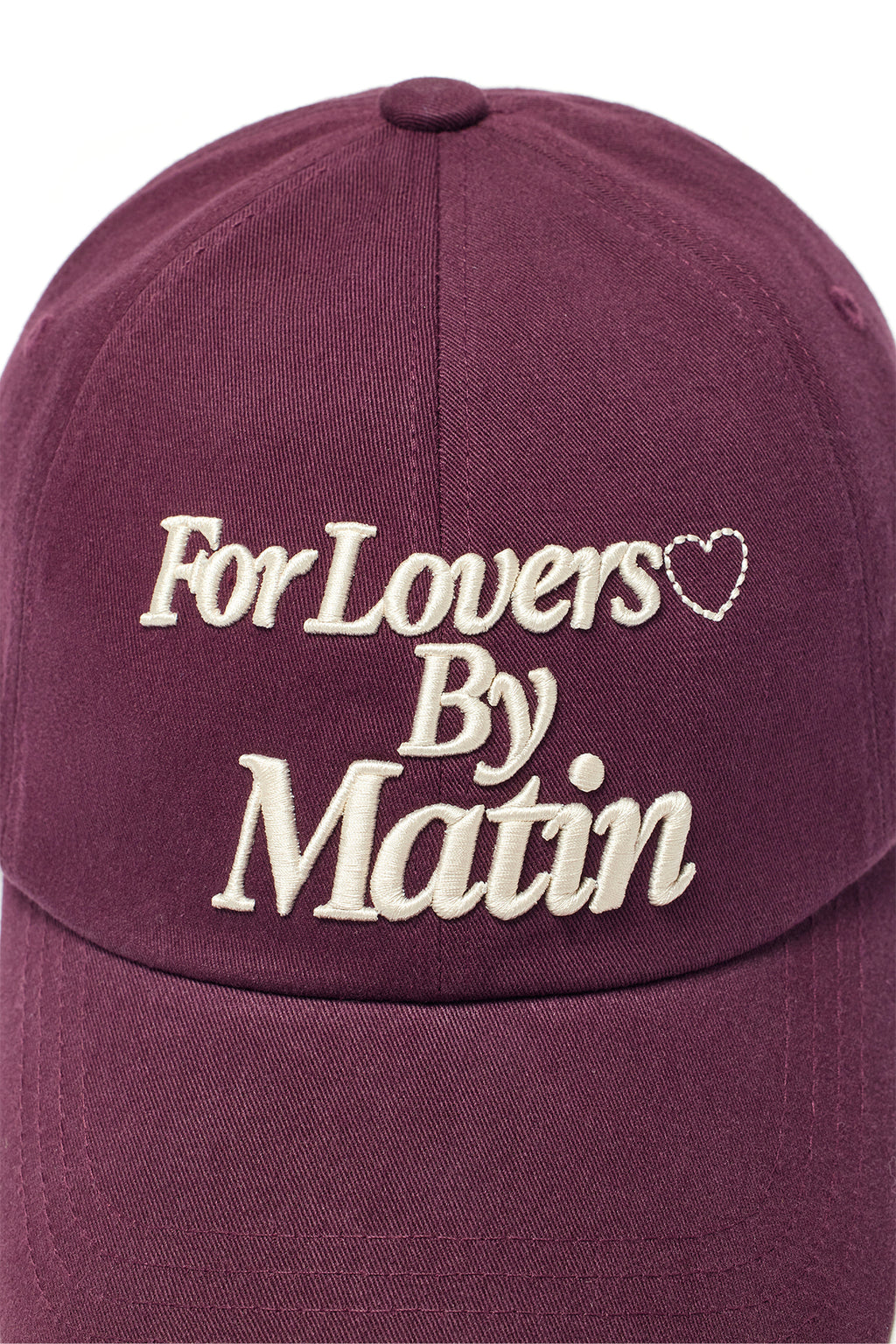 Matin Kim - For Lovers Logo Point Ball Cap (Burgundy) product image 4 | TRAB K-Fashion Australia