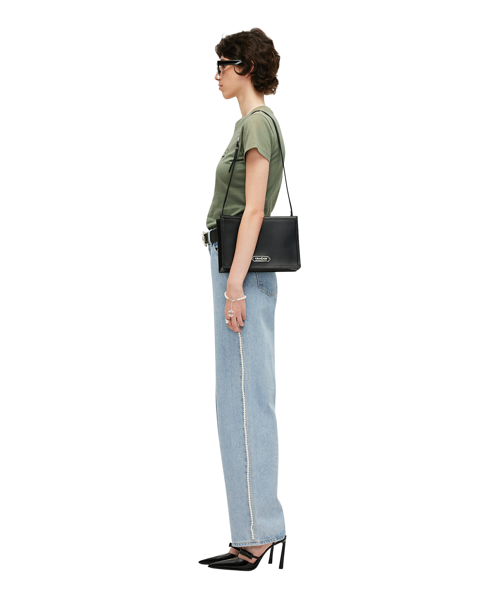 Kimhe Kim - Pearl Embellished Wide Leg Denim Pants (Sky Blue) product image 8 | TRAB K-Fashion Australia