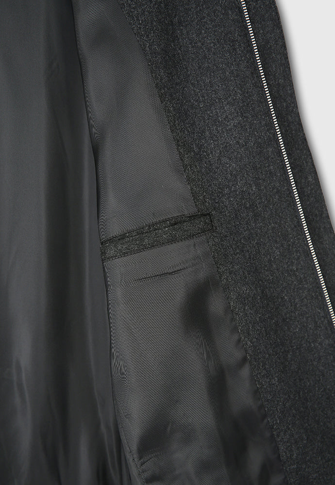 Tonywack - Wool And Cashmere High Collar Stud Blouson (Dark Grey) product image 12 | TRAB K-Fashion Australia