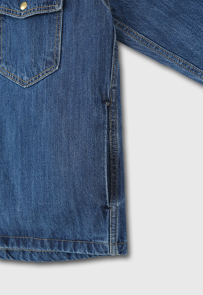 Tonywack - One Pocket Cropped Denim Blouson (Mid Blue) product image 12 | TRAB K-Fashion Australia