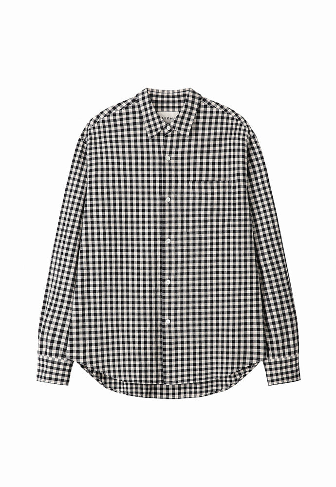 Art if acts - Gingham Check Oxford Shirt (Cream/Black) product image 6 | TRAB K-Fashion Australia