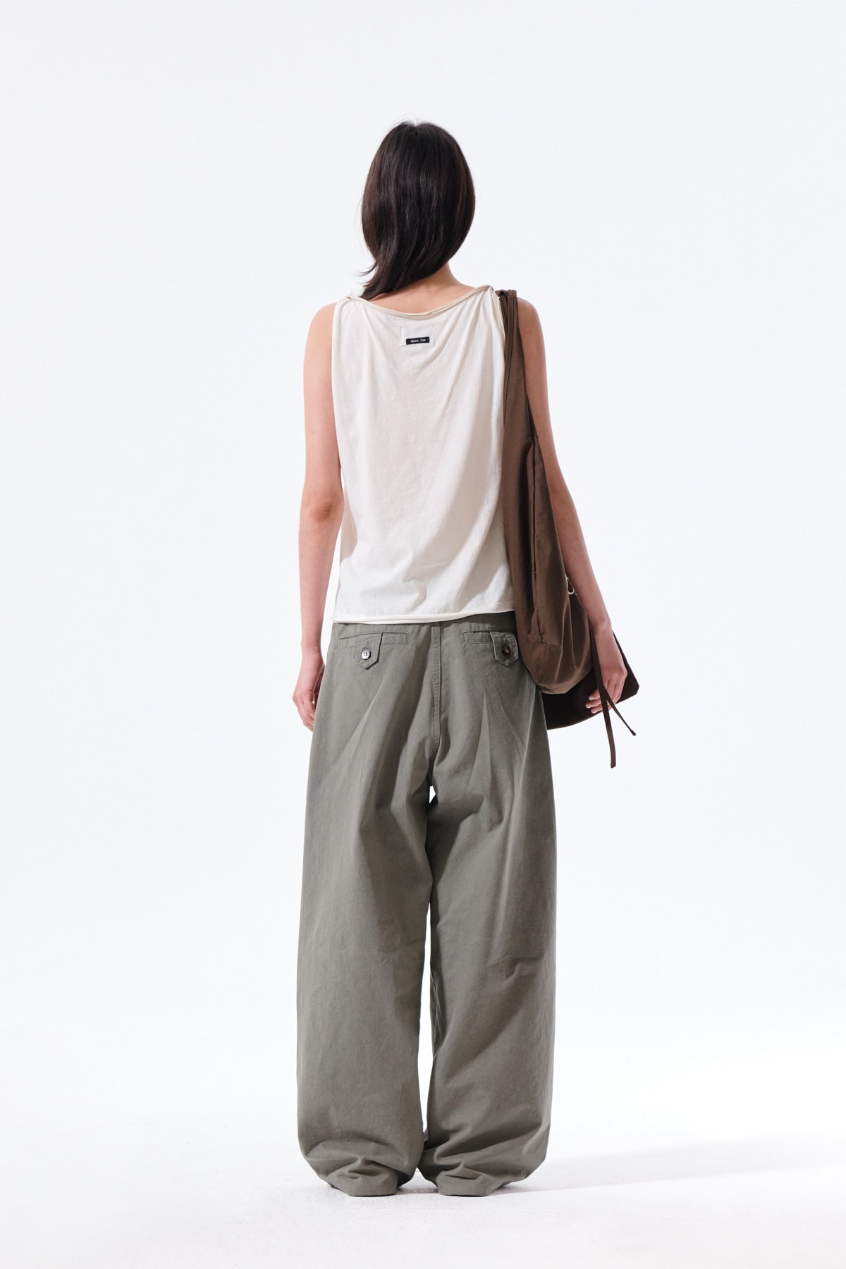 Matin Kim - Twist Shoulder Sleeveless Top (Cream) product image 7 | TRAB K-Fashion Australia