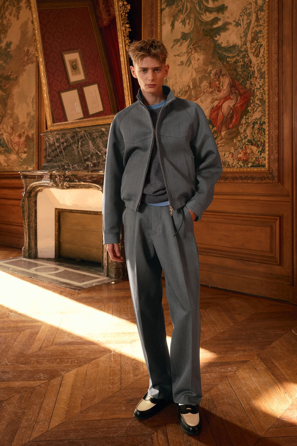 STU - High Neck Zip-up Wool Jacket (Grey) product image 16 | TRAB K-Fashion Australia