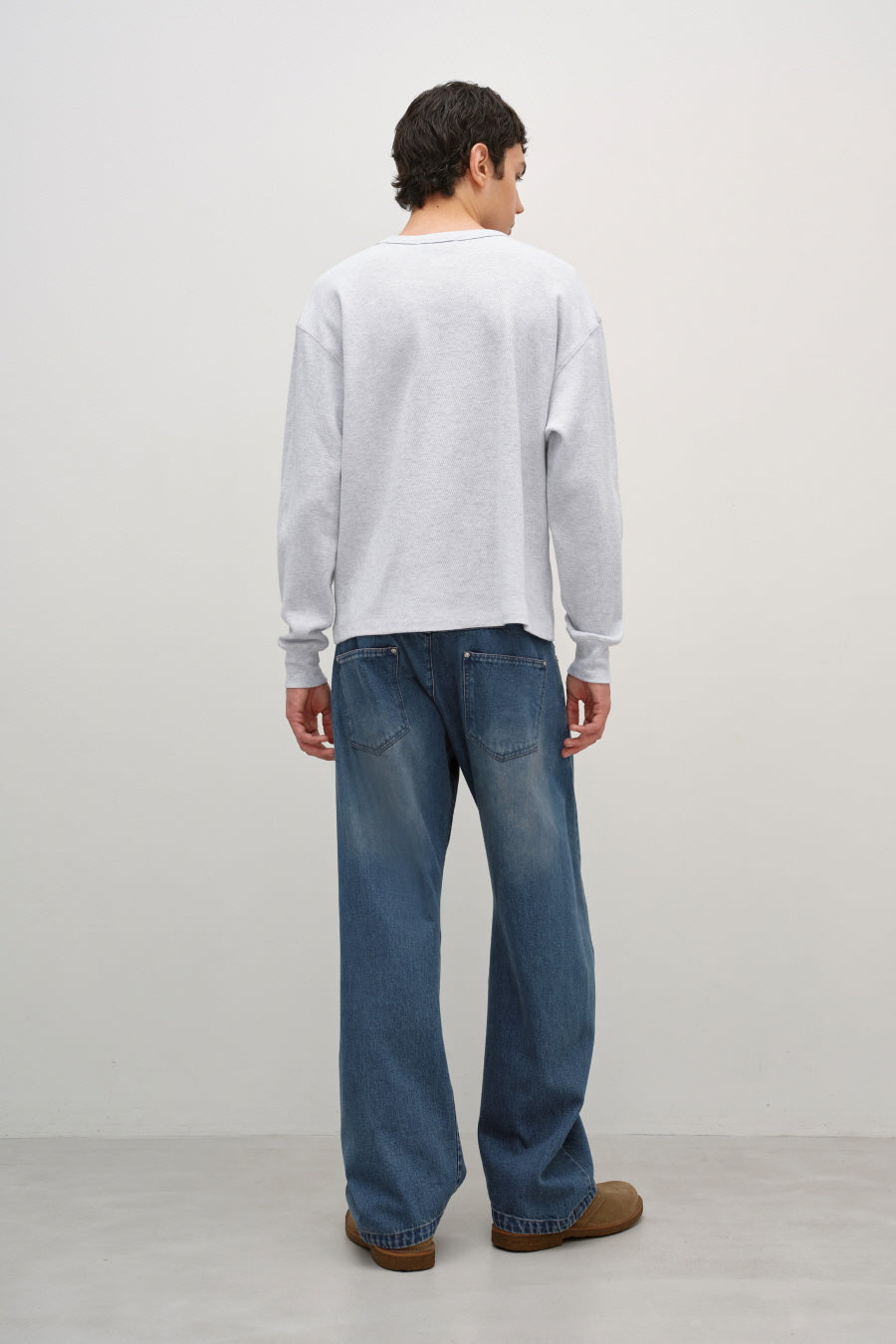 Insilence - Honeycomb Crew Neck Long Sleeve (Melange Grey) product image 4 | TRAB K-Fashion Australia