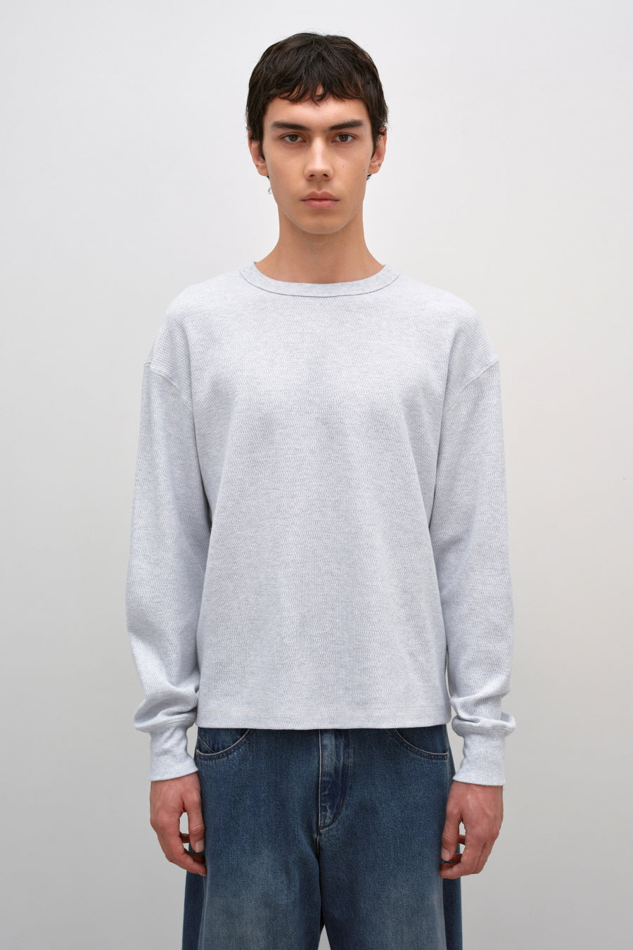 Insilence - Honeycomb Crew Neck Long Sleeve (Melange Grey) product image 1 | TRAB K-Fashion Australia
