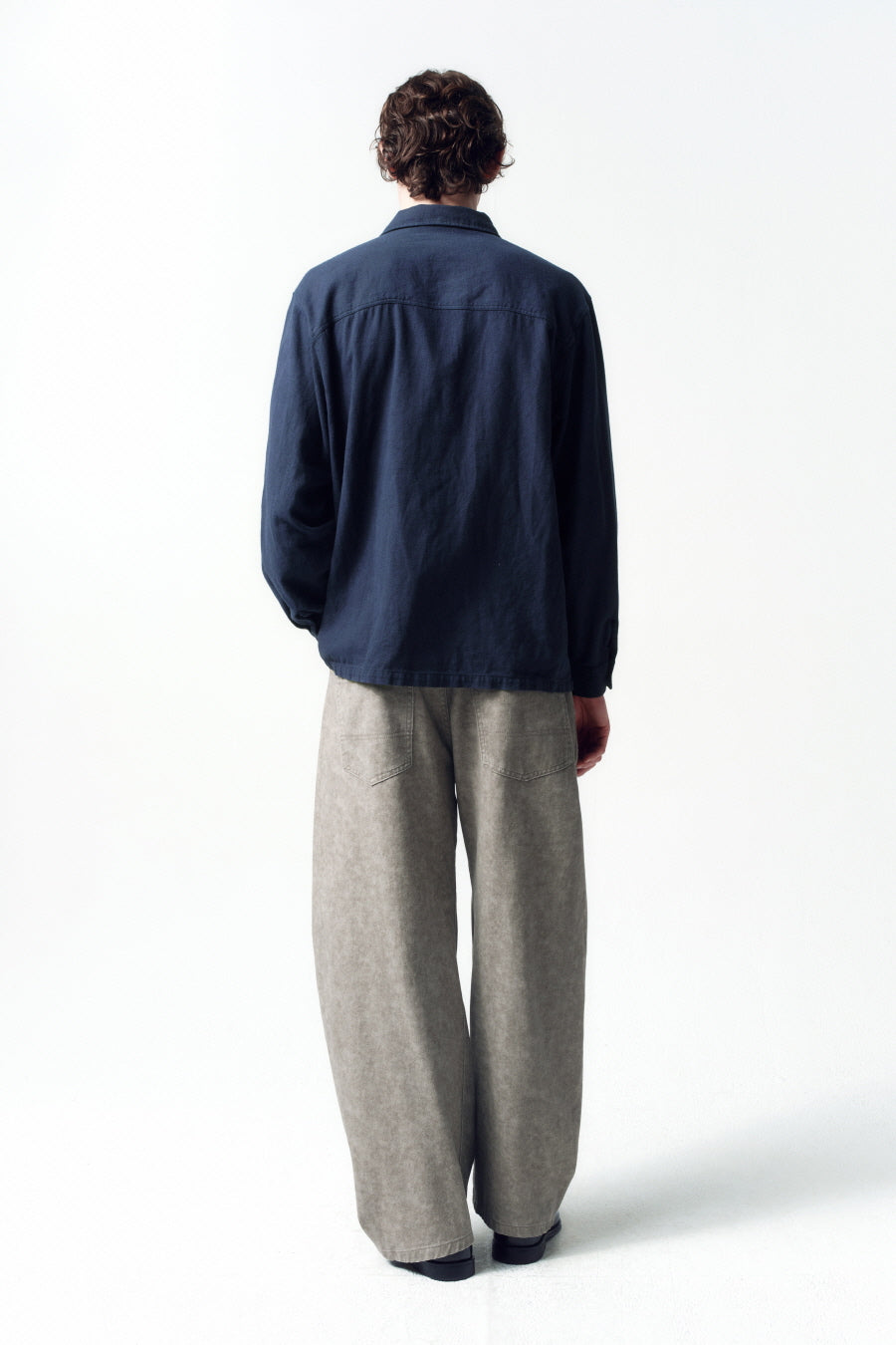 Insilence - Garment-dyed Fatigue Shirt (Navy) product image 5 | TRAB K-Fashion Australia