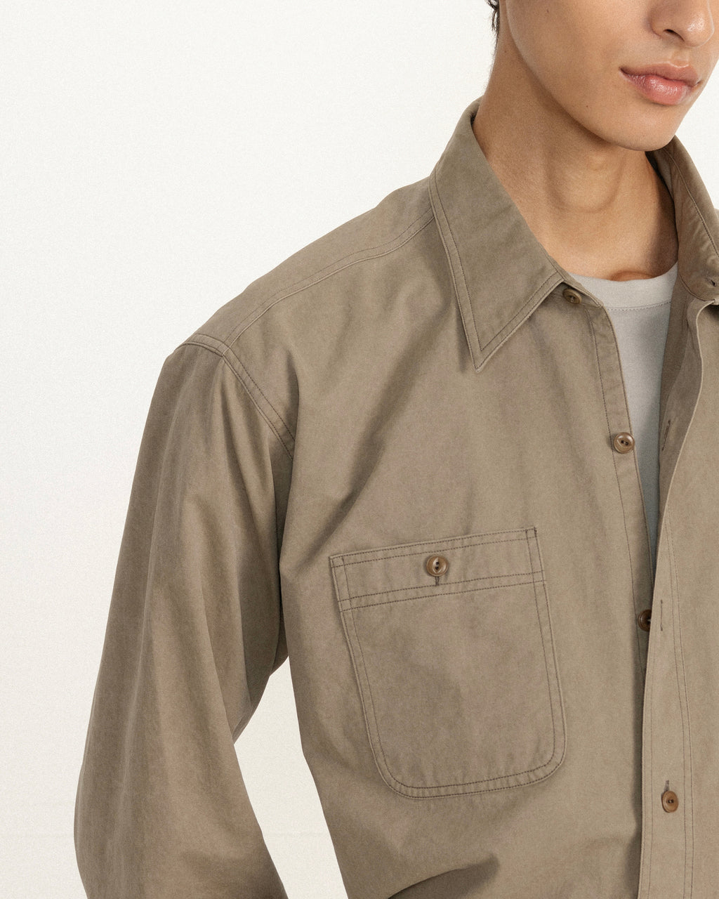 Brownyard - Washed Work Shirt (Dark Beige) product image 4 | TRAB K-Fashion Australia