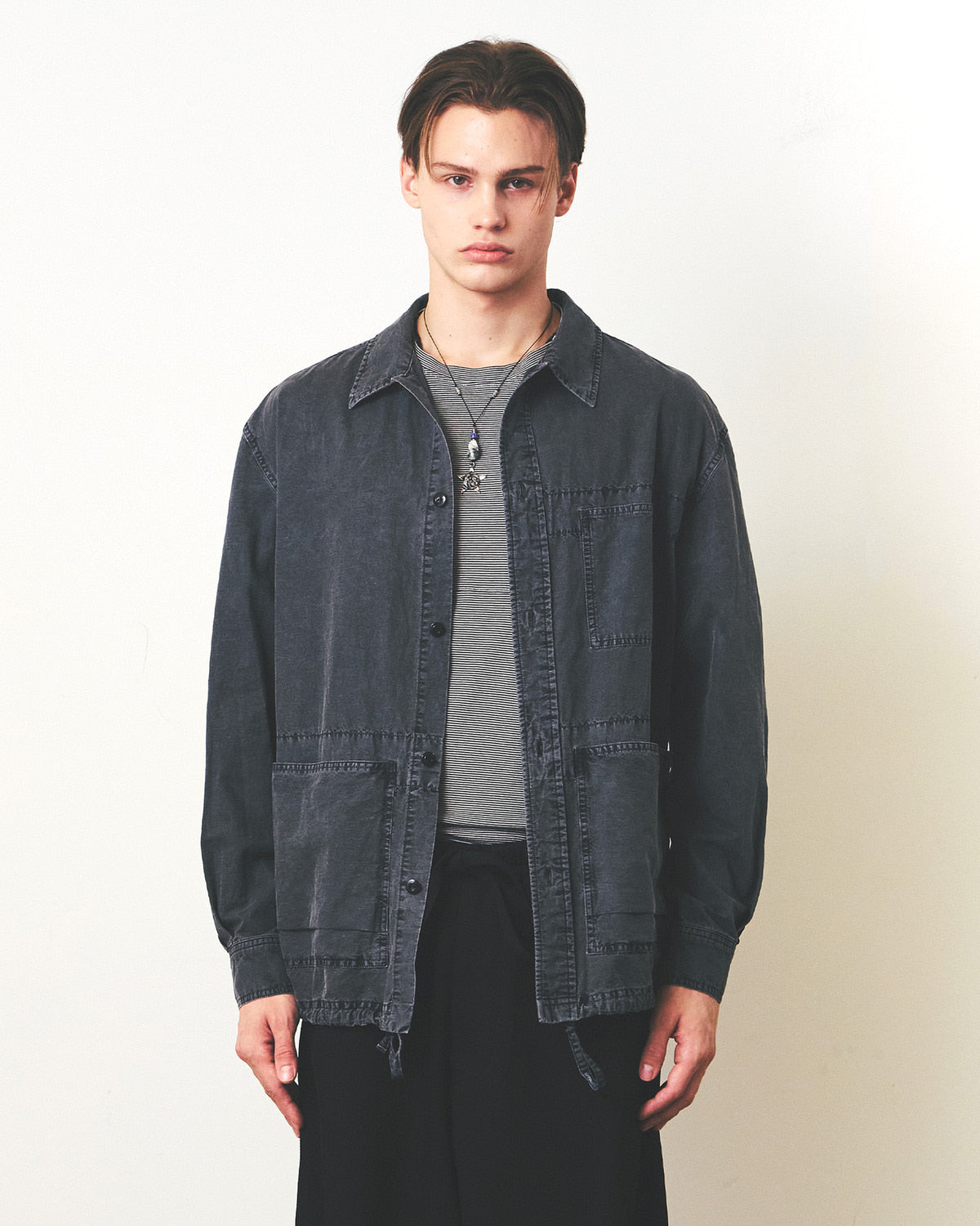 Eastlogue - Carpenter Shirts Jacket (Pigment D.navy Linen) product image 2 | TRAB K-Fashion Australia