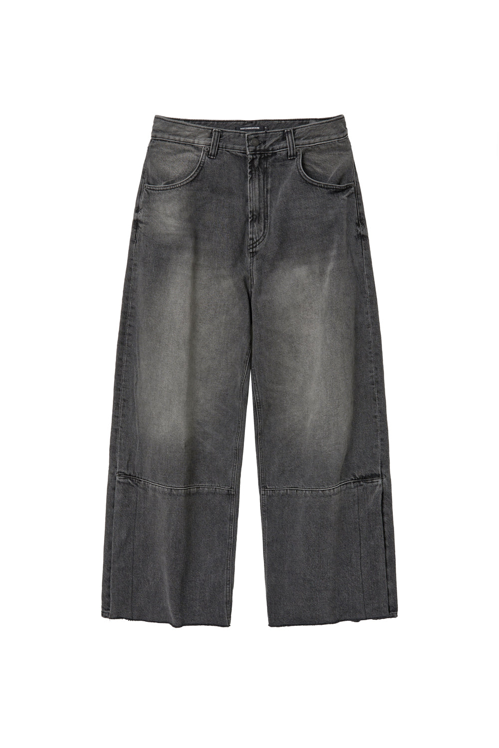 Hatchingroom - Flare Button Jeans Washed (Black) product image 1 | TRAB K-Fashion Australia