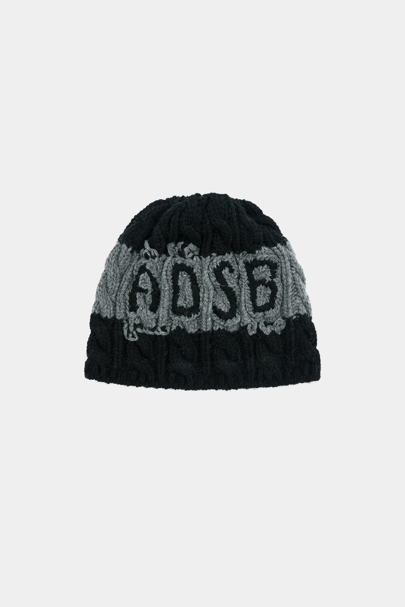 Andersson Bell - Unisex Adsb Cable Cashmere Beanie (black/grey) (Black/Grey) product image 7 | TRAB K-Fashion Australia