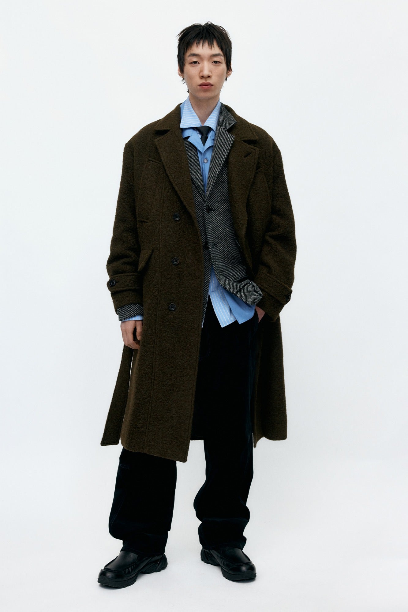 Andersson Bell - Mattia Shaggy Wool Robe Coat (Brown) product image 1 | TRAB K-Fashion Australia