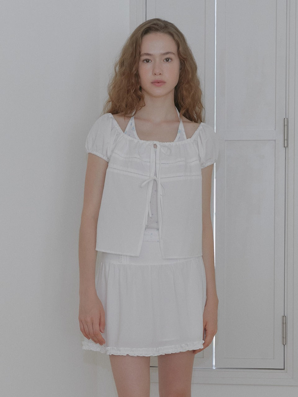 Margarin Fingers - Lace Pin Tuck Skirt (White) product image 1 | TRAB K-Fashion Australia