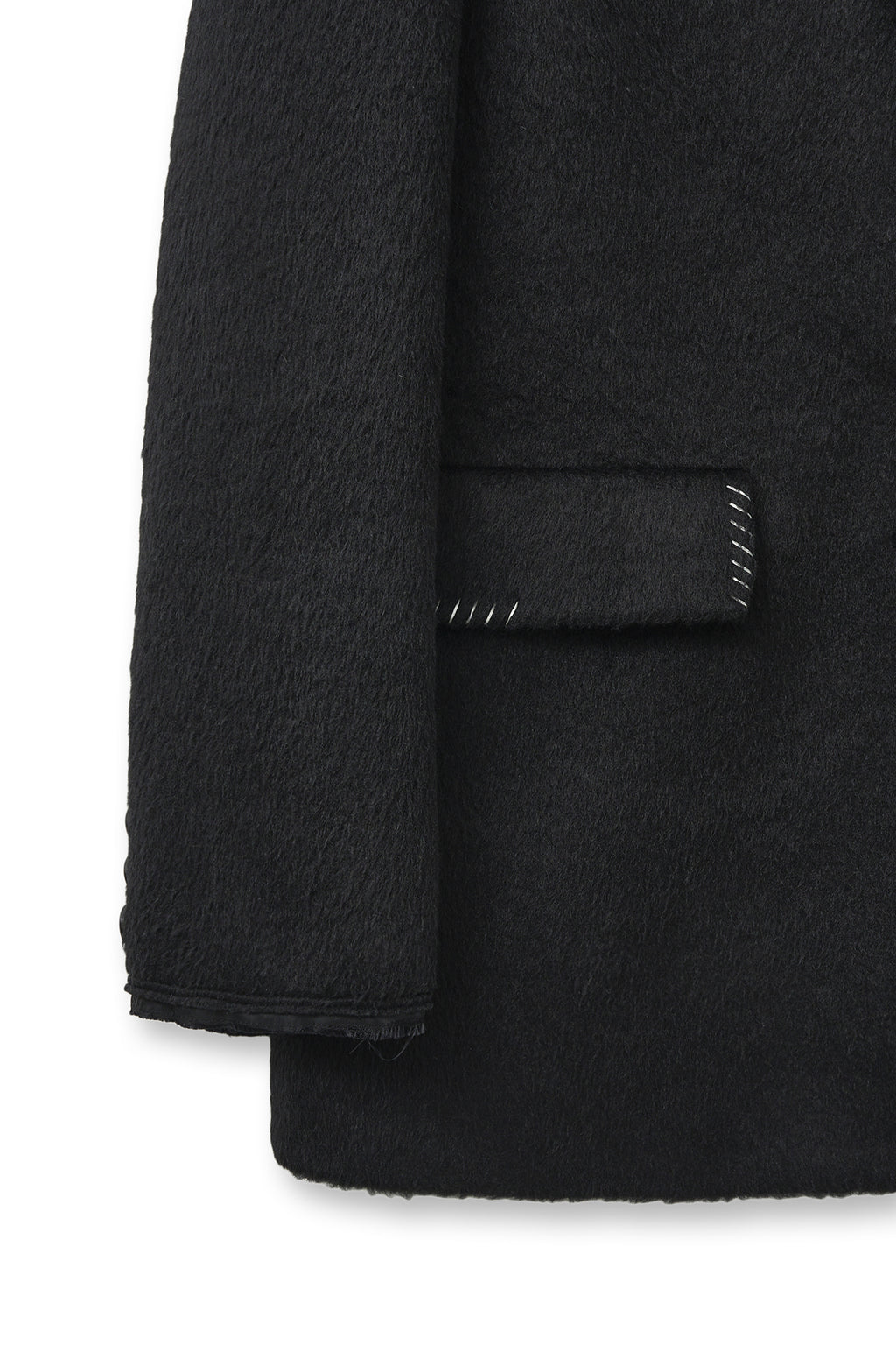 Matin Kim - Hairy Overfit Stitch Single Jacket (Black) product image 5 | TRAB K-Fashion Australia