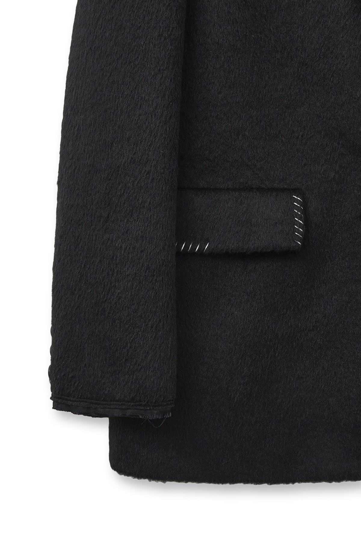Matin Kim - Hairy Overfit Stitch Single Jacket (Black) product image 5 | TRAB K-Fashion Australia