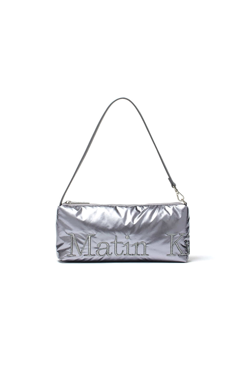Matin Kim - Glossy Logo Stitch Mini Shoulder Bag (Silver) product image 1 | TRAB K-Fashion Australia