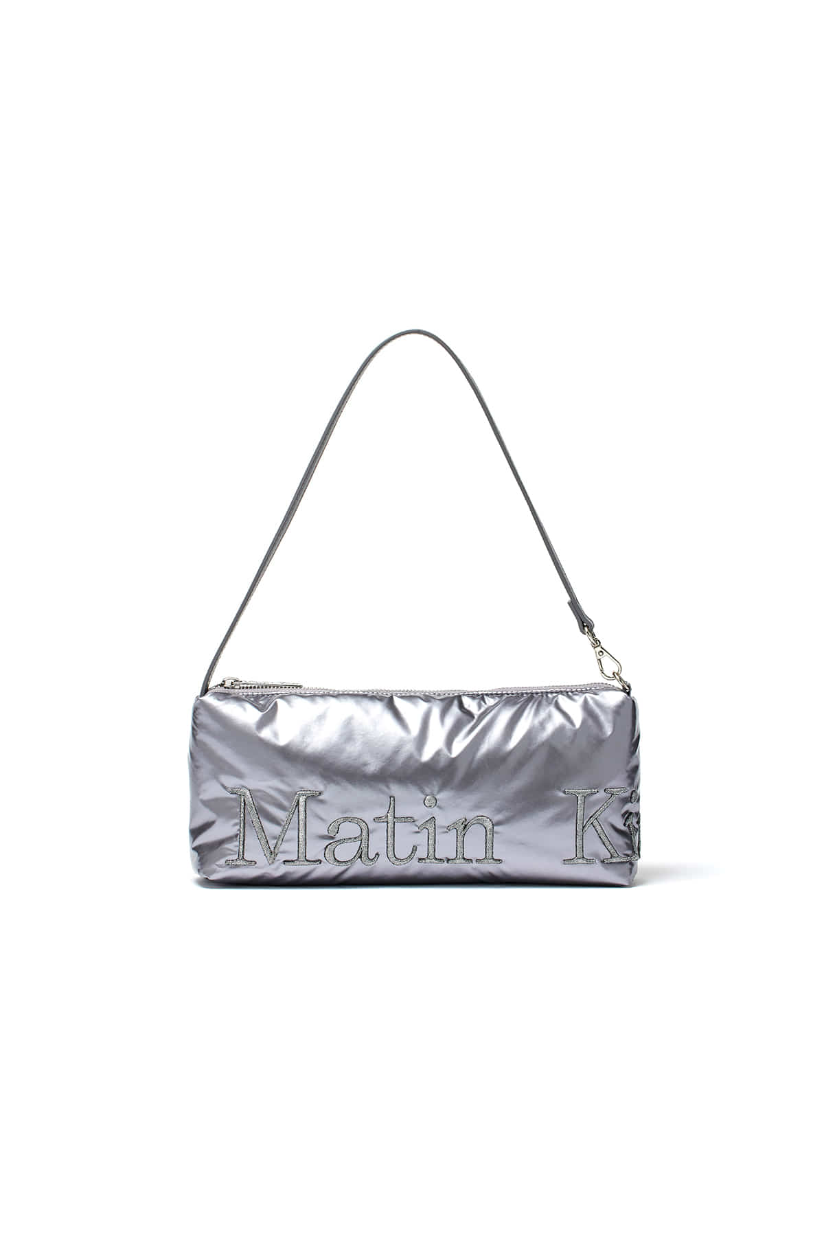 Matin Kim - Glossy Logo Stitch Mini Shoulder Bag (Silver) product image 1 | TRAB K-Fashion Australia
