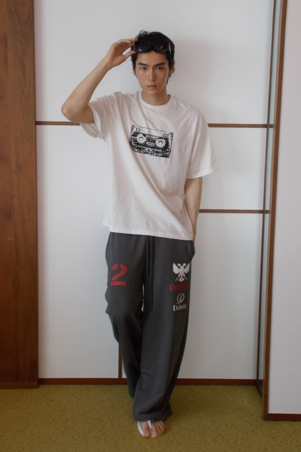Deinet - Layered 2 Graphic Sweatpants (Charcoal) product image 8 | TRAB K-Fashion Australia
