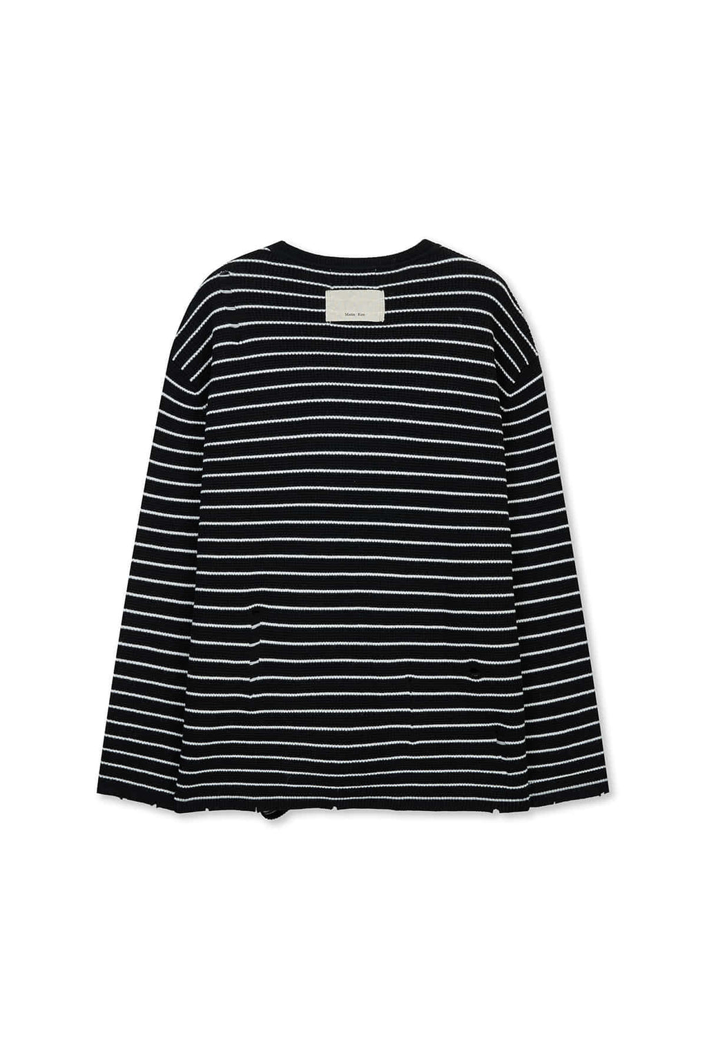 Matin Kim - Stripe Damaged Loose Pullover (Black) product image 2 | TRAB K-Fashion Australia