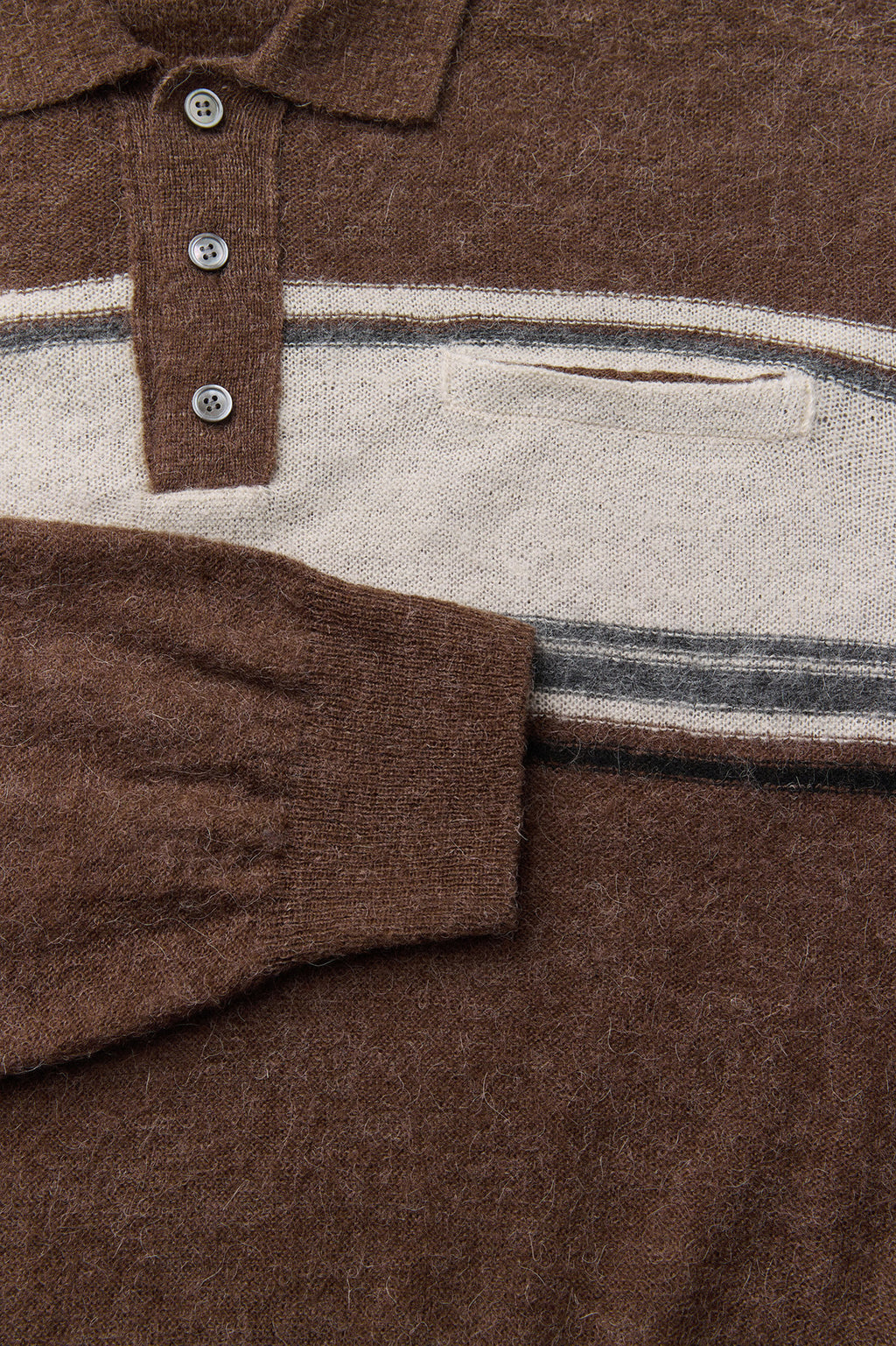 Coor - Alpaca Blend Striped Polo Sweater (Melange Brown) product image 6 | TRAB K-Fashion Australia