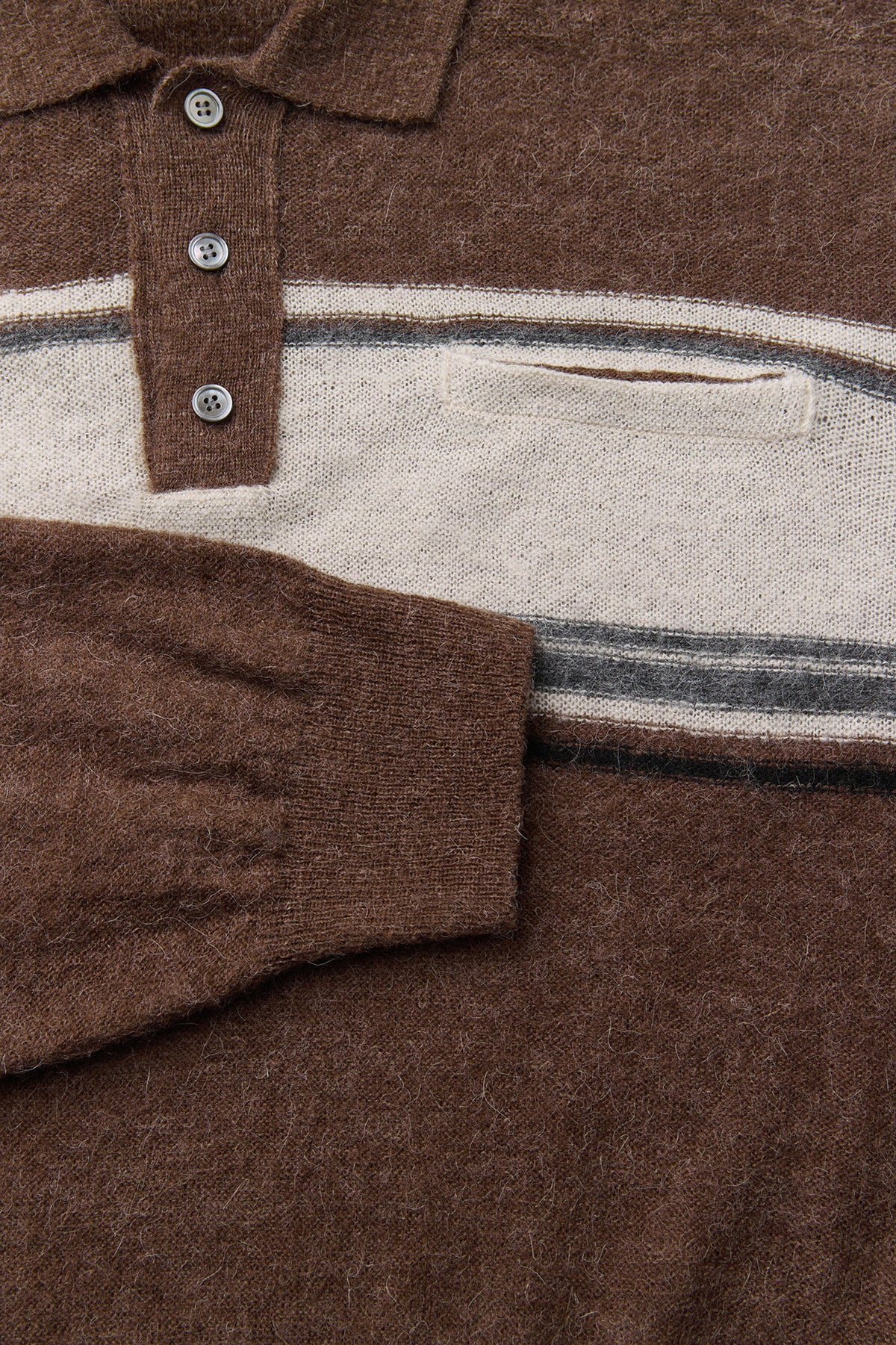 Coor - Alpaca Blend Striped Polo Sweater (Melange Brown) product image 6 | TRAB K-Fashion Australia