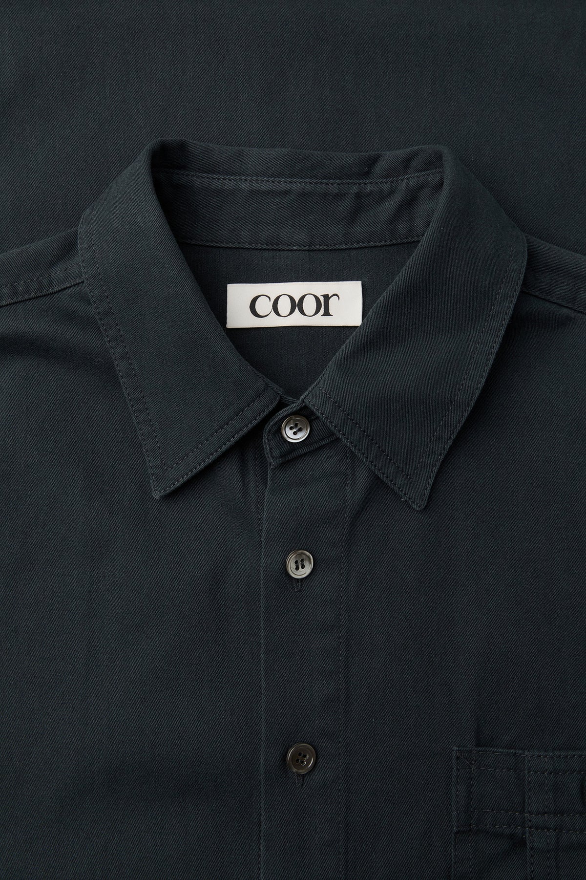 Coor - Single Pocket Washed Cotton Shirt (Dark Navy) product image 5 | TRAB K-Fashion Australia