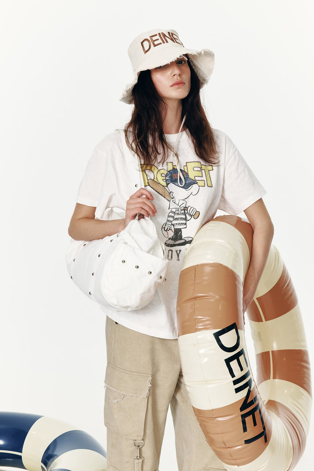 Deinet - Logo Duffle Bag (White) product image 3 | TRAB K-Fashion Australia