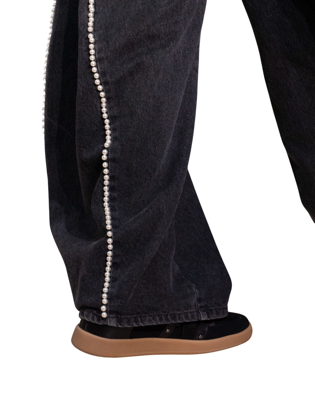 Kimhe Kim - Pearl Embellished Balloon Jeans (Black) product image 5 | TRAB K-Fashion Australia