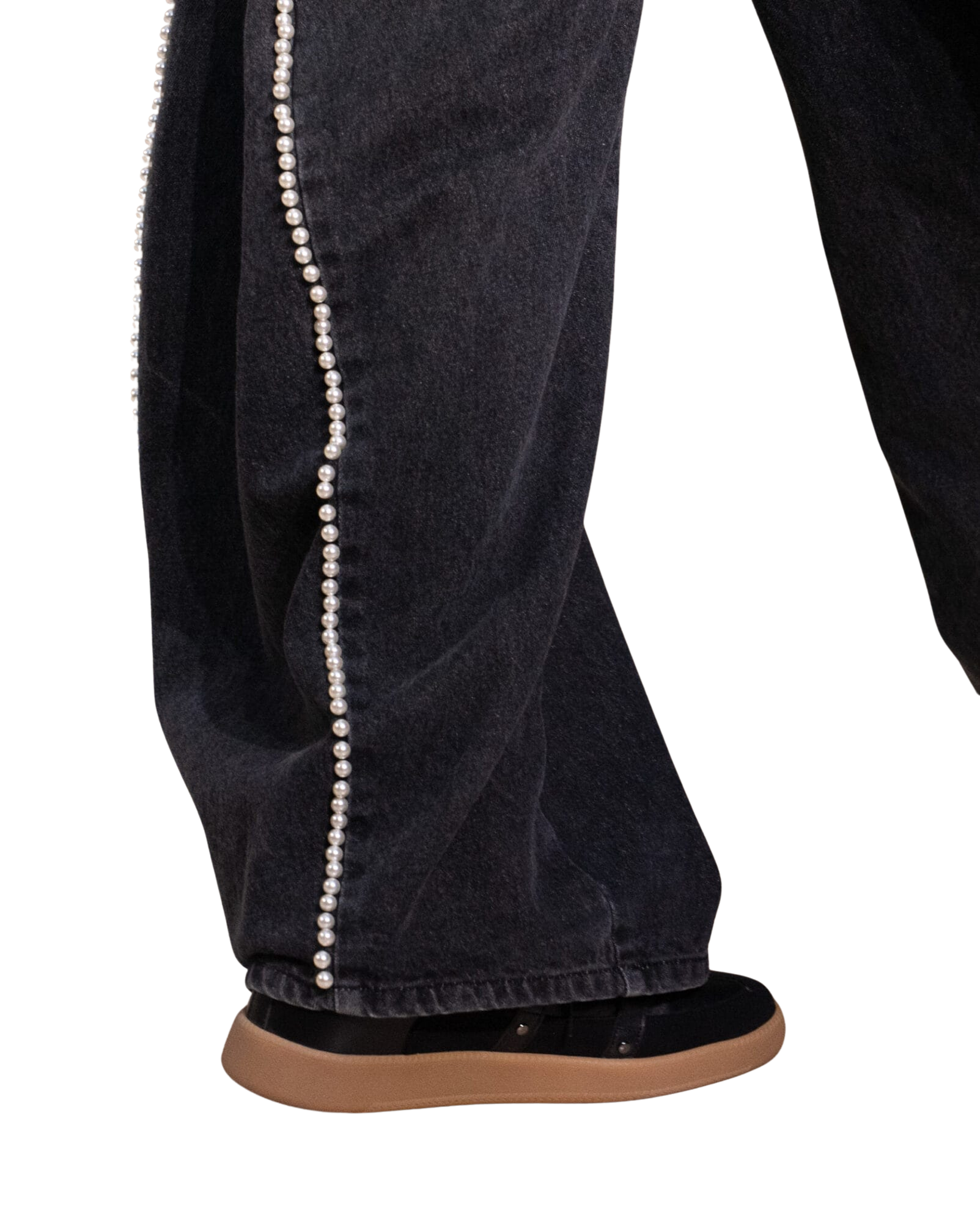Kimhe Kim - Pearl Embellished Balloon Jeans (Black) product image 5 | TRAB K-Fashion Australia