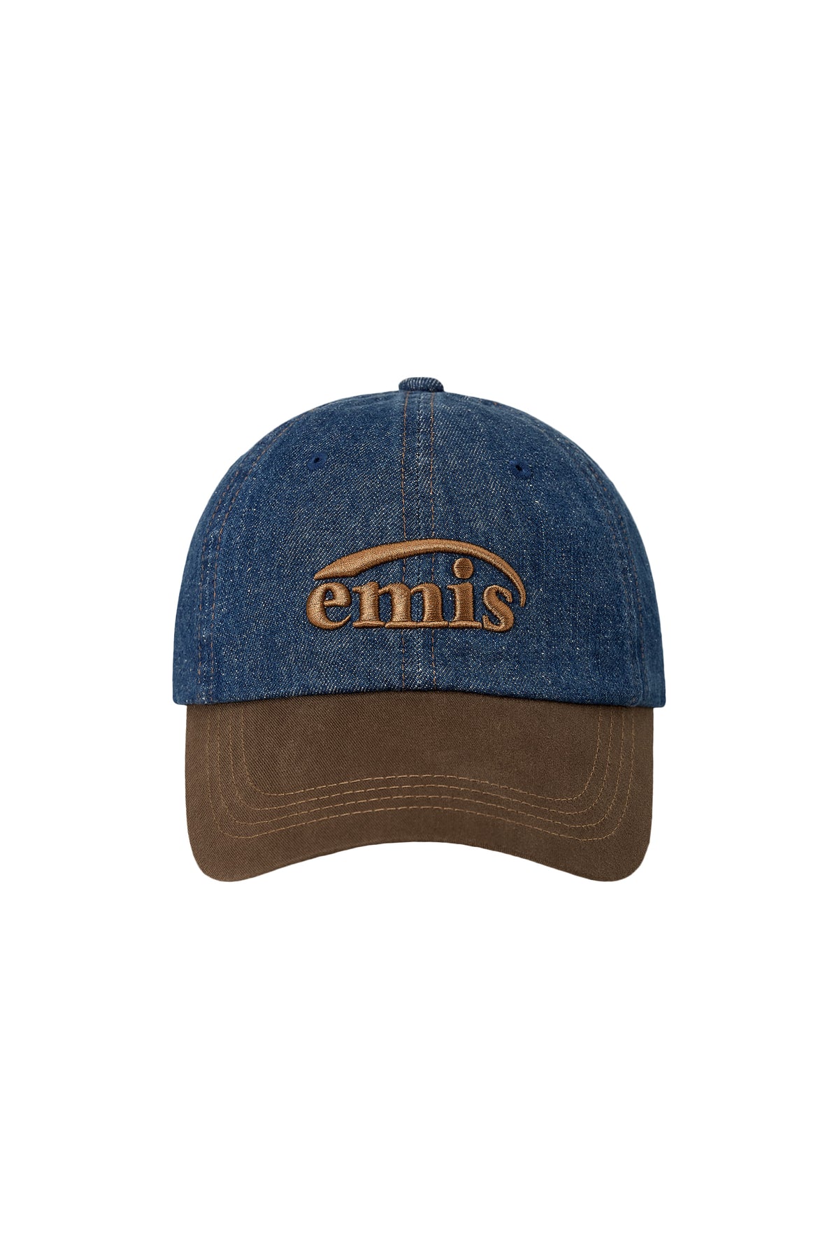 Emis - Washed Denim Ball Cap (Blue/Brown) product image 1 | TRAB K-Fashion Australia