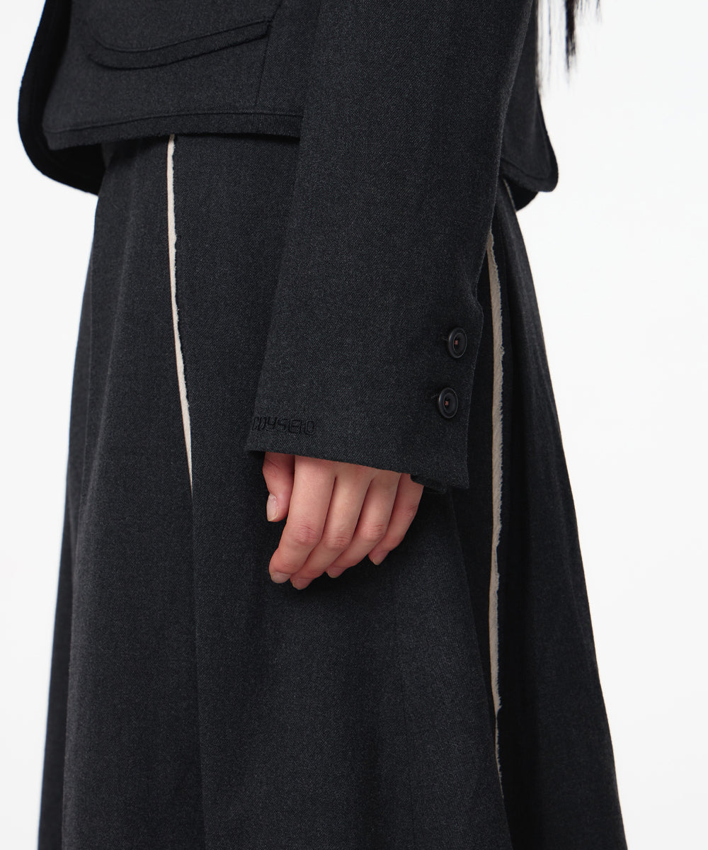 Coyseio - Rounded Raw Hem Jacket (Charcoal) product image 5 | TRAB K-Fashion Australia