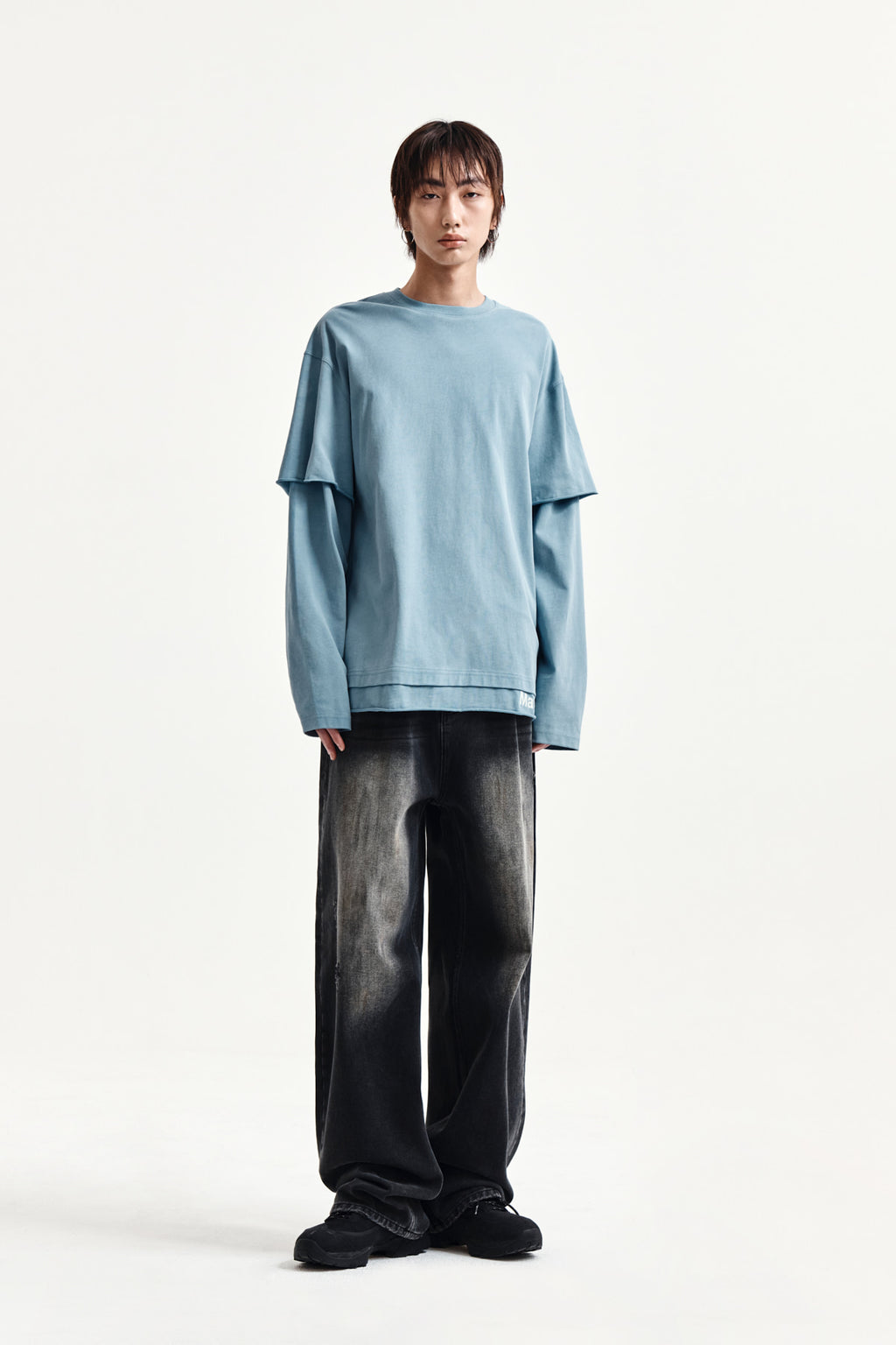 Matin Kim - Spray Effect Layered Top (Light Blue) product image 8 | TRAB K-Fashion Australia
