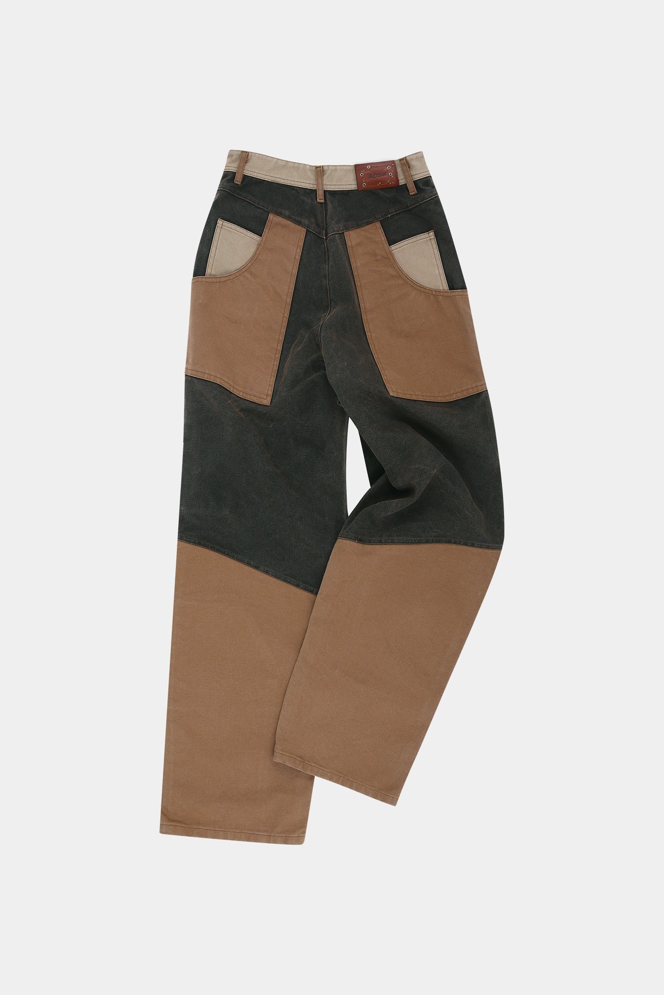 Andersson Bell - Patchwork Carpenter Wide-Leg Jeans (Brown) product image 10 | TRAB K-Fashion Australia