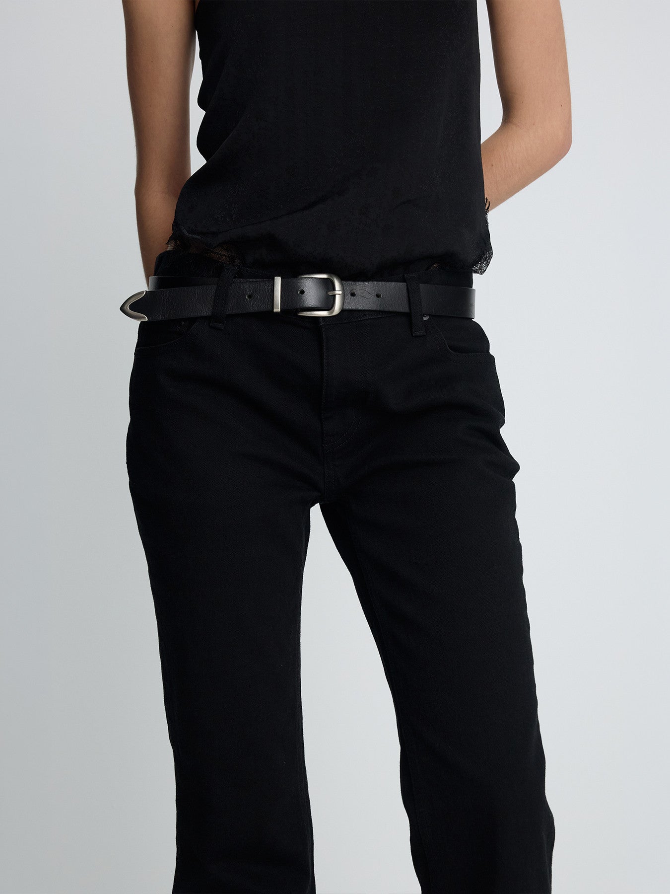 Tonywack - Low-Rise Denim Bootcut Trousers (Washed Black) product image 8 | TRAB K-Fashion Australia