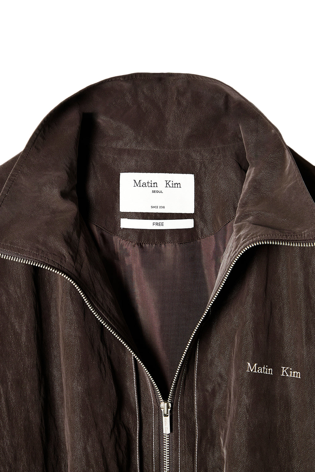 Matin Kim - Stitch Point High Neck Jumper (Brown) product image 3 | TRAB K-Fashion Australia