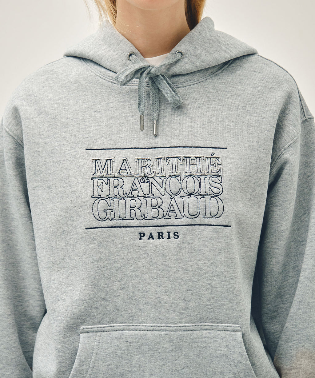Marithe & Francois Girbaud - Classic Logo Applique Mix Hoodie (Heather Gray) product image 4 | TRAB K-Fashion Australia